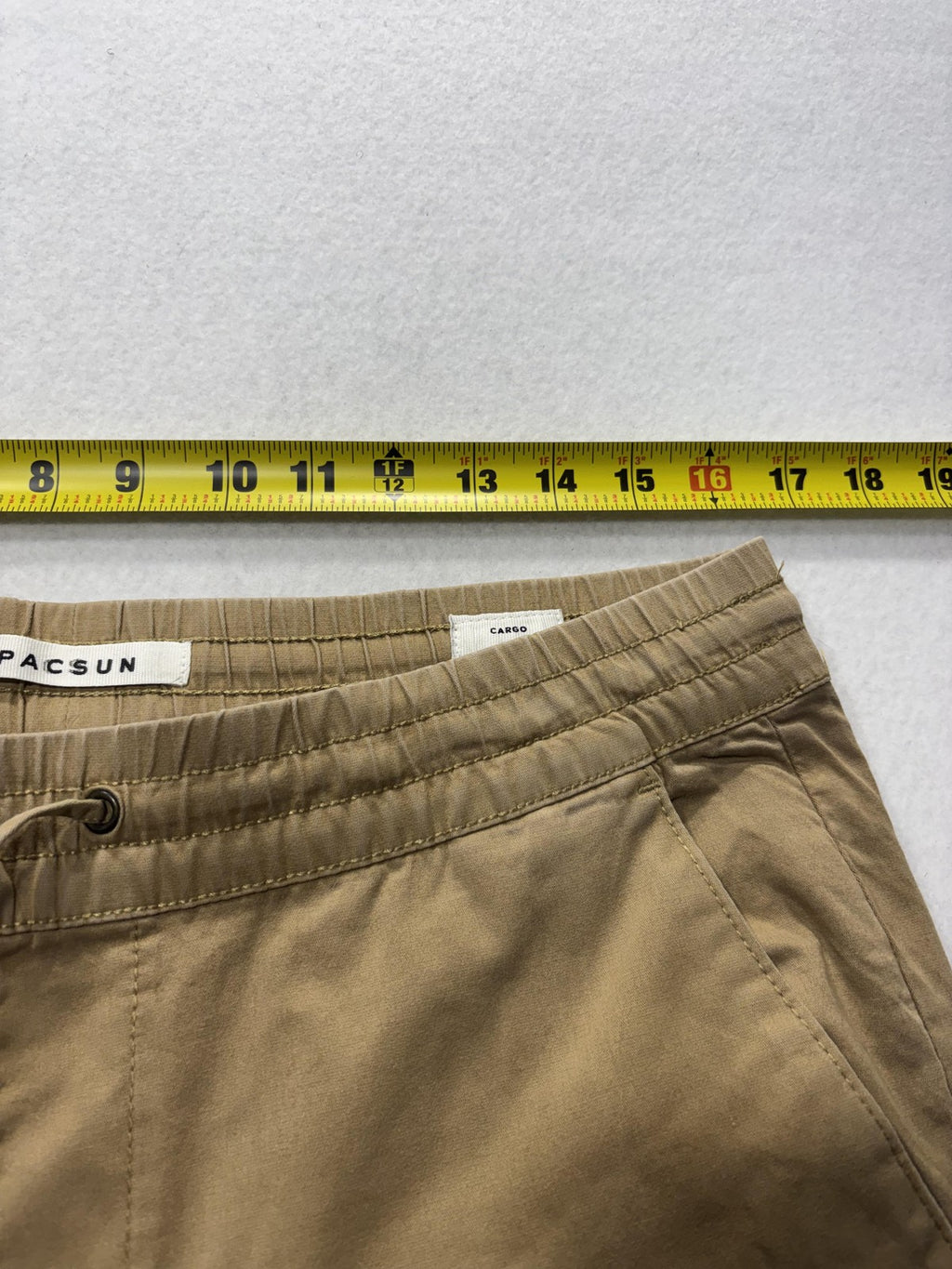 PacSun Cargo Pants Mens 34x32 Beige Slim Tapered Elastic Waist Jogger 133BT107