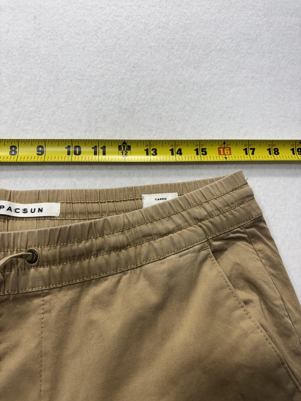 PacSun Cargo Pants Mens 34x32 Beige Slim Tapered Elastic Waist Jogger 133BT107