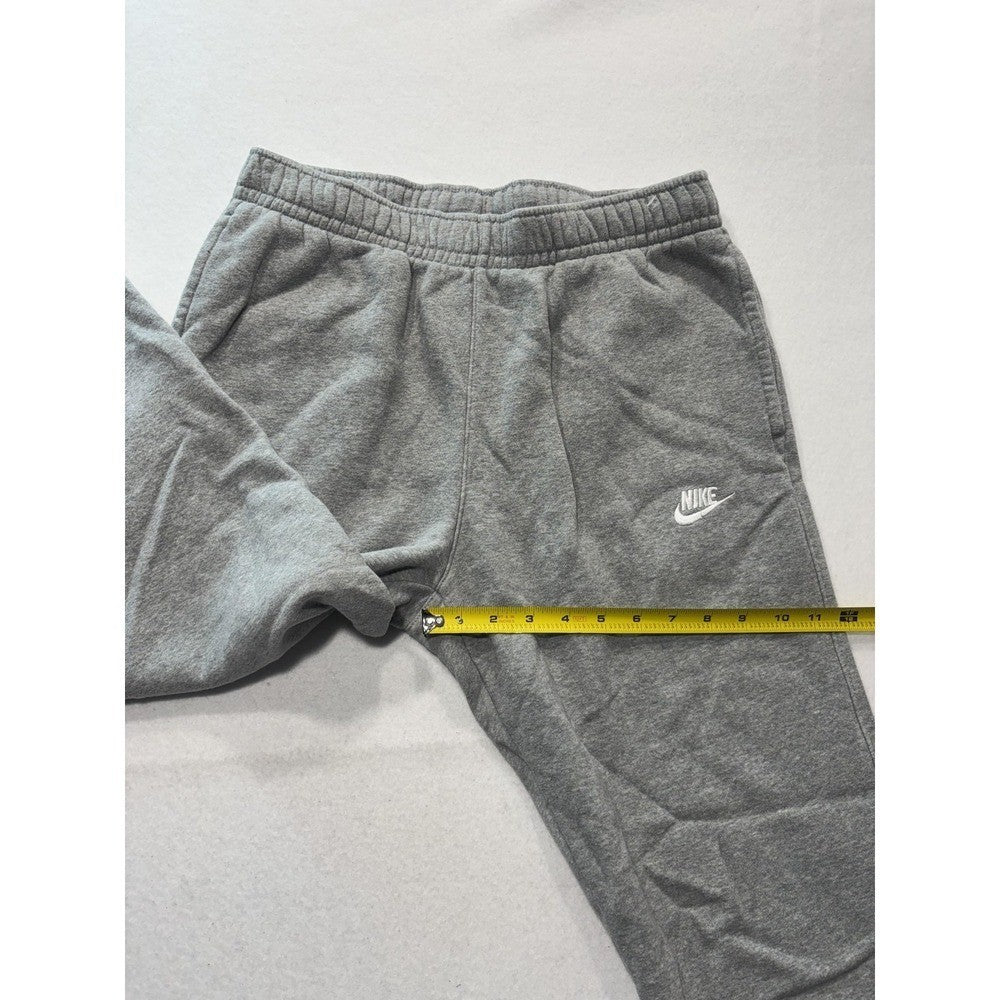 Nike Jogger Pants Mens Medium Gray Fleece Elastic Waist Tapered Athletic Pockets