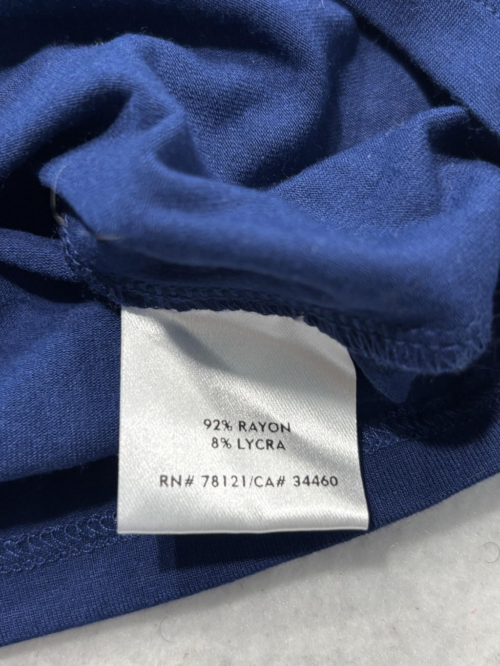 Dress Womens Medium Blue V Neck Long Sleeve Stretch Jersey Shift Knee Length