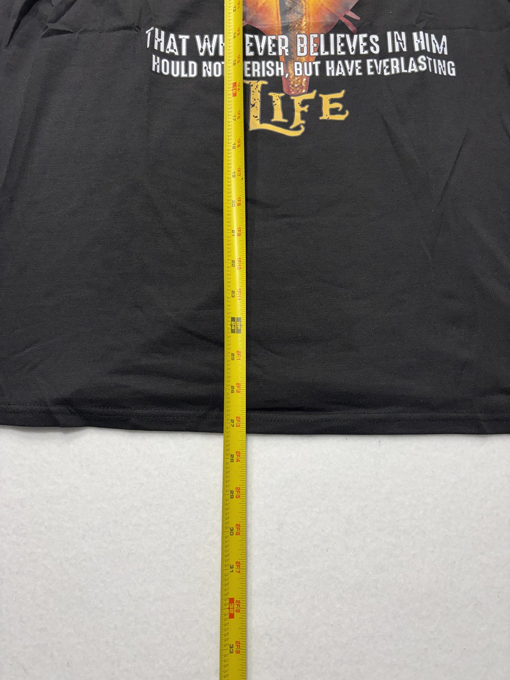 John 3:16 Shirt Mens Large Black Christian Cross Bible Verse Graphic Tee Print