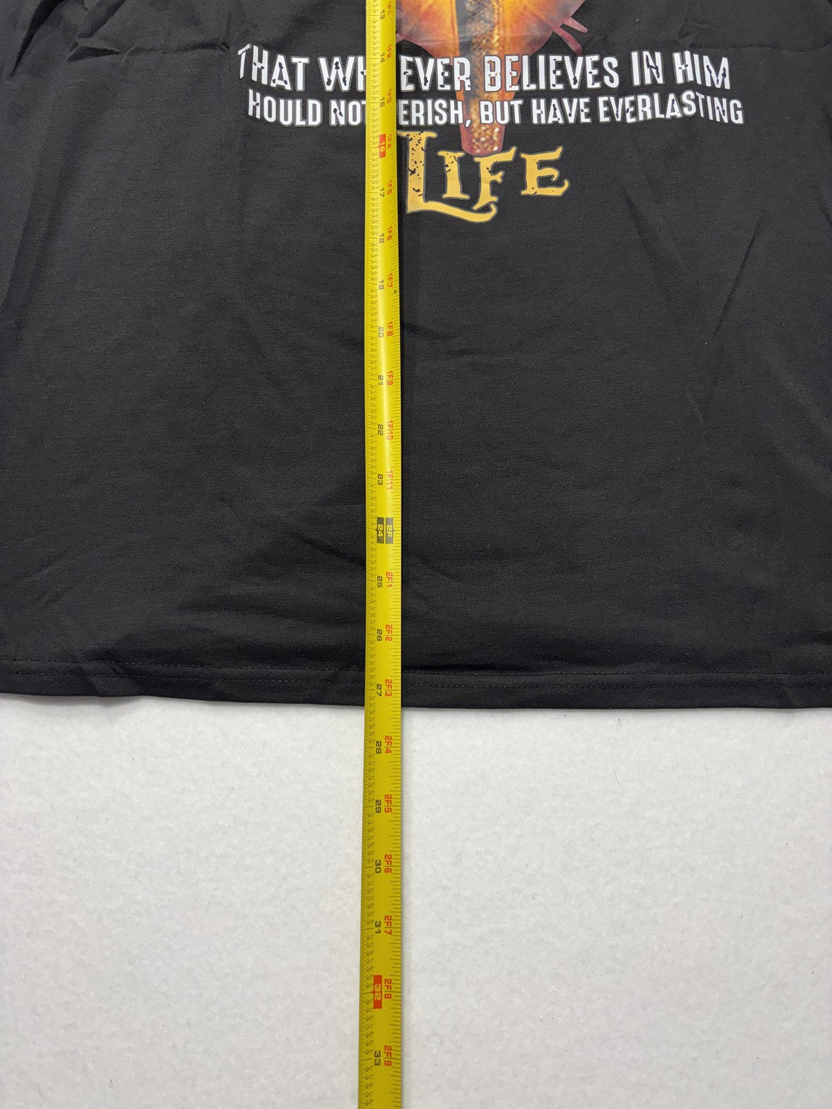 John 3:16 Shirt Mens Large Black Christian Cross Bible Verse Graphic Tee Print