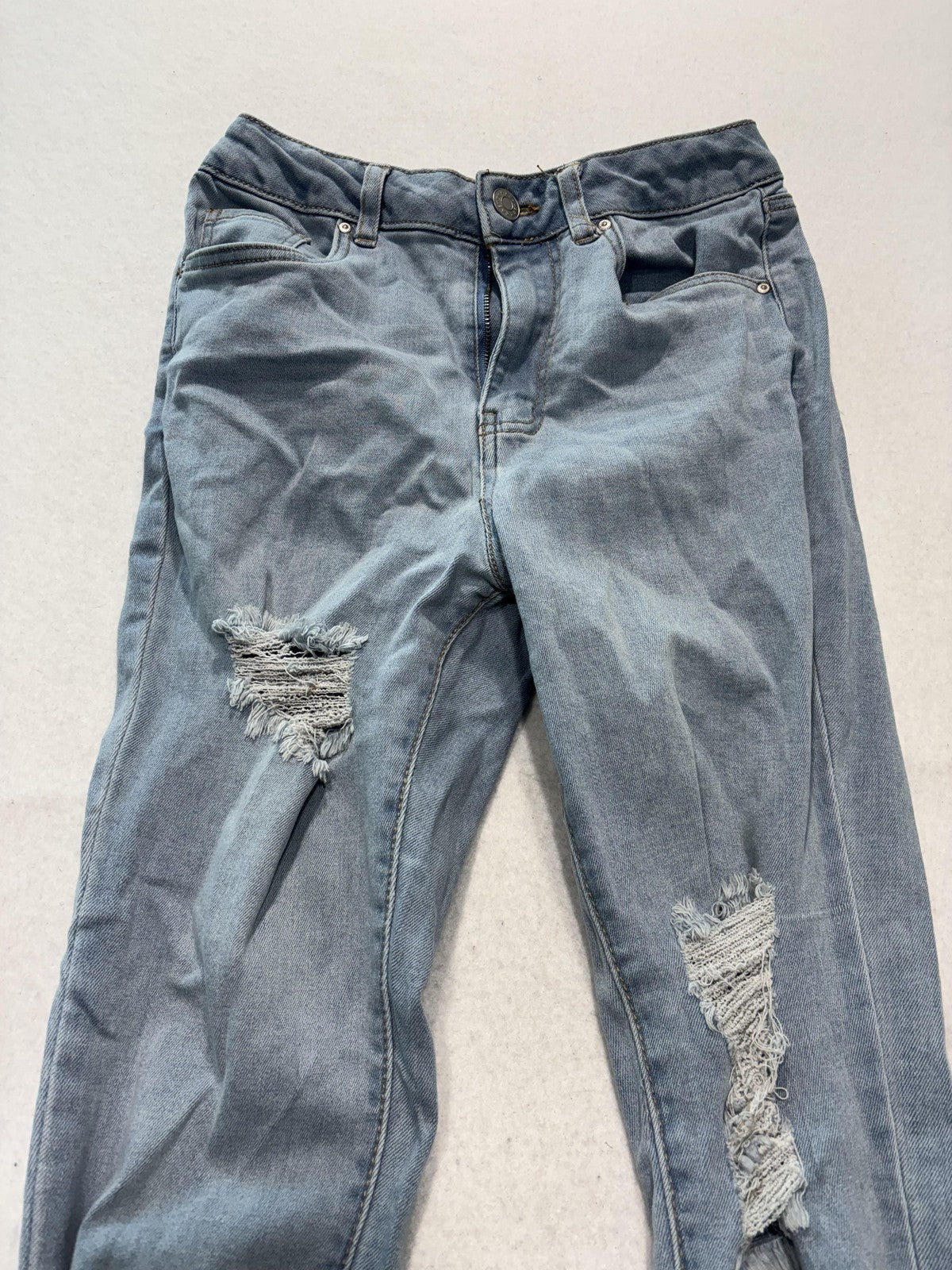 Refuge Miami High Rise Skinny Jeans Juniors 3 Light Wash Distressed 27x28.5