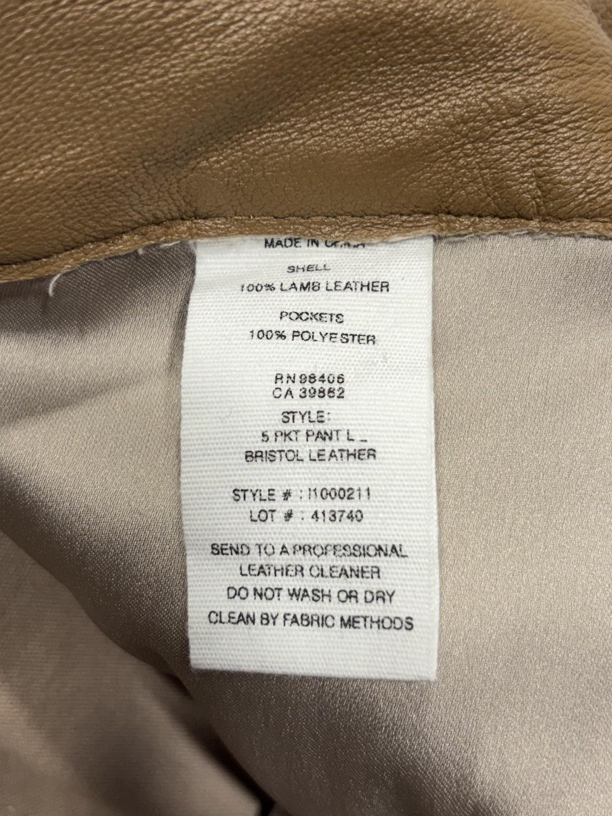 Theory Dress Pants Womens 8 Brown Lamb Leather Bristol Skinny 5 Pocket Zip
