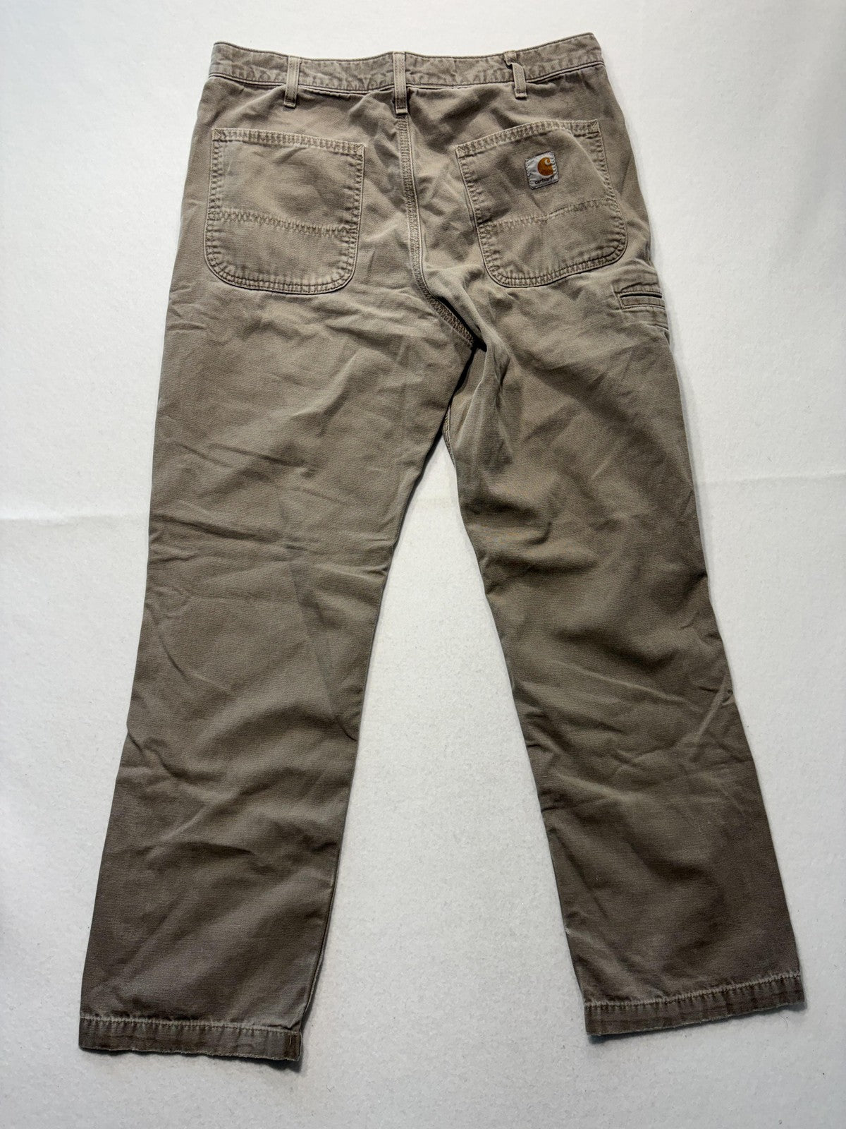 Carhartt Carpenter Pants Mens 34x32 Beige Relaxed Fit Canvas Workwear Casual