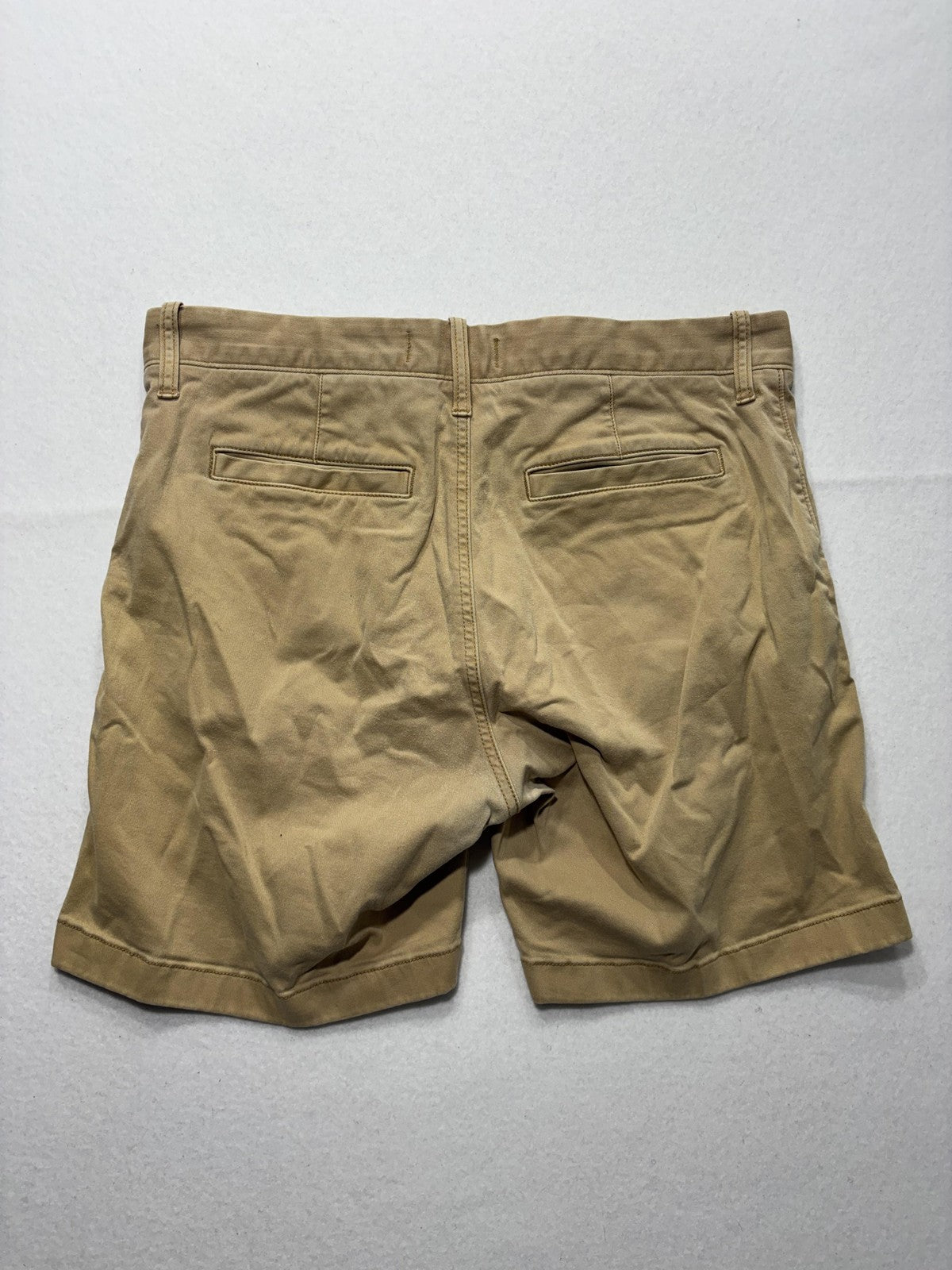 Madewell Chino Shorts Mens 33 Beige 7" Inseam Stretch Flat Front Casual