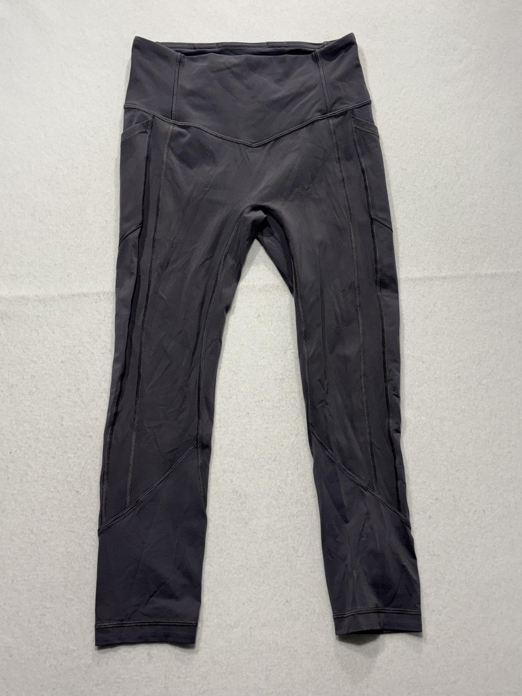 Lululemon Leggings Womens 6 Gray High Rise Cropped 23.5" Inseam Pocket Stretch