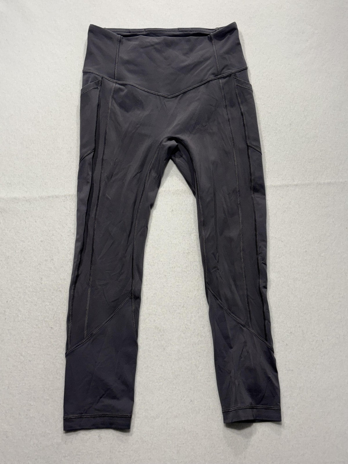 Lululemon Leggings Womens 6 Gray High Rise Cropped 23.5" Inseam Pocket Stretch