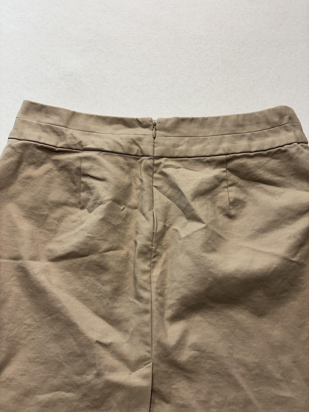 Banana Republic Skirt Womens 4 Beige Stretch Twill Knee Length Pencil Work