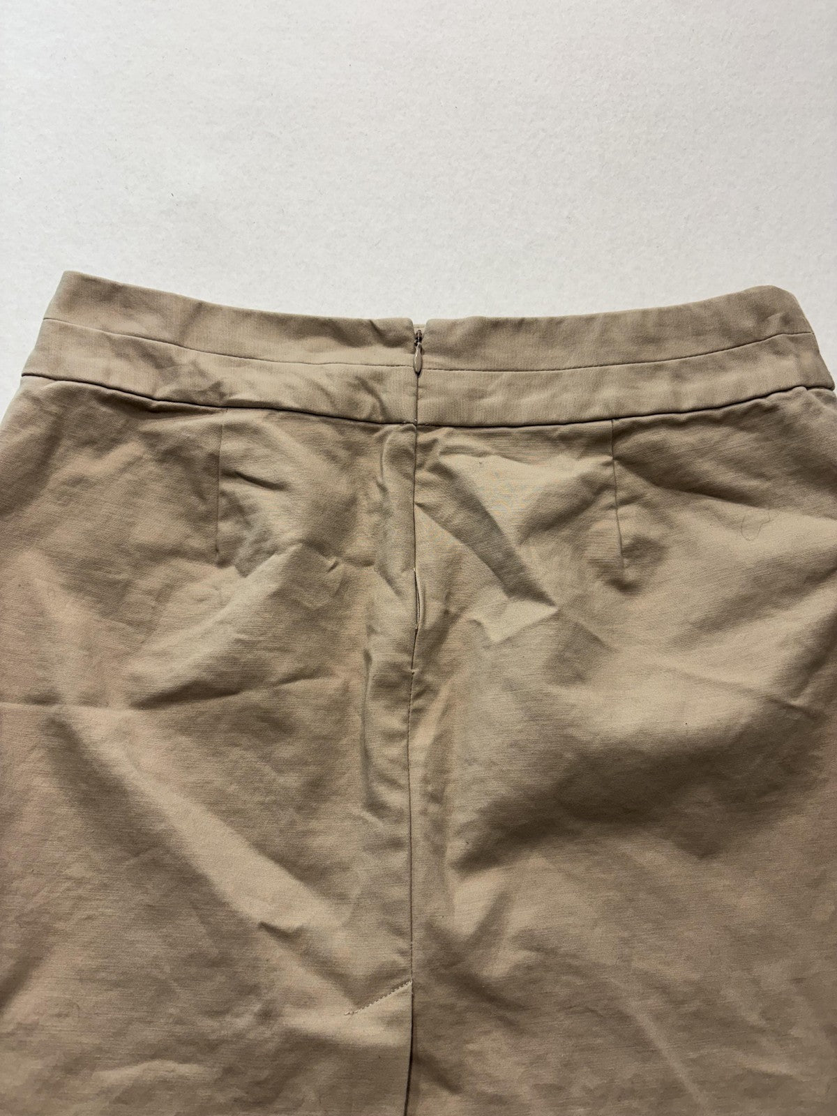 Banana Republic Skirt Womens 4 Beige Stretch Twill Knee Length Pencil Work