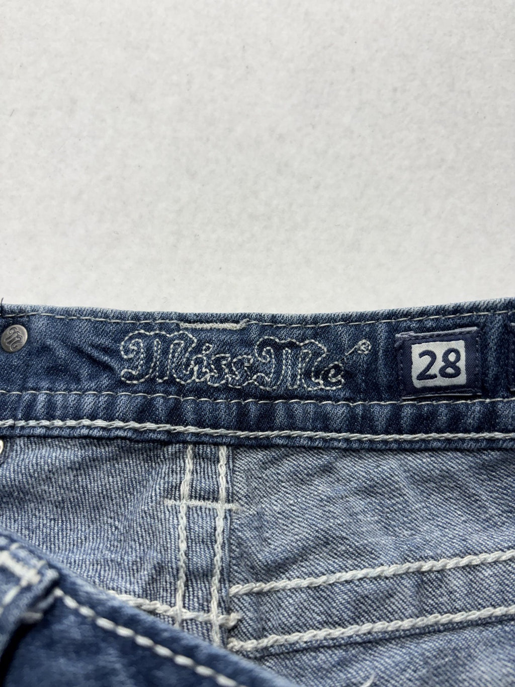 Miss Me Jeans Womens 28 Blue Medium Wash Low Rise Bootcut Embellished 28x31