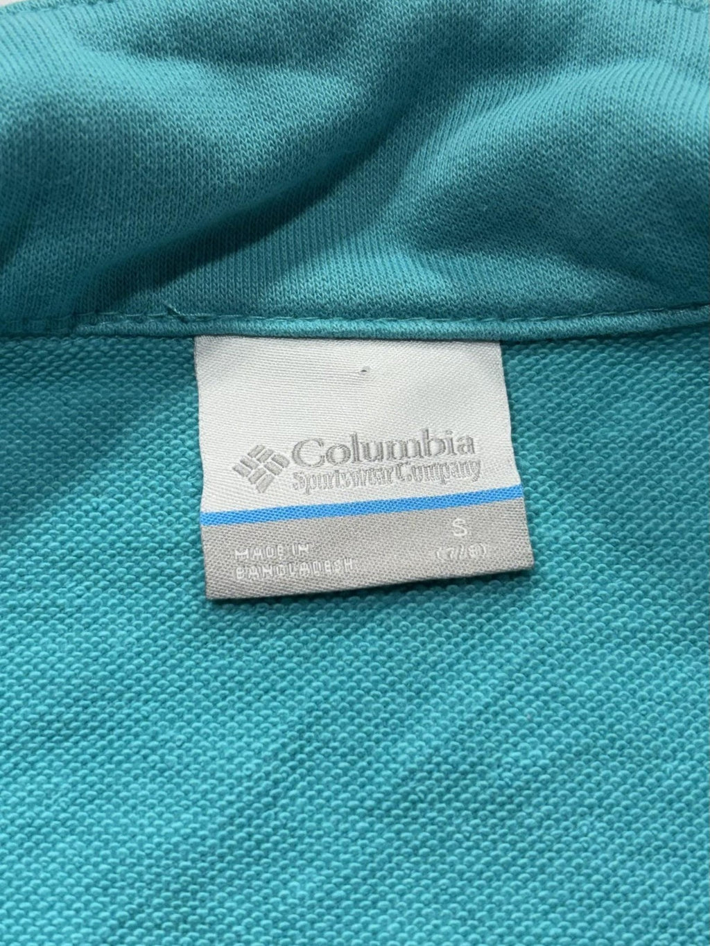 Columbia Sweatshirt Kids Small 7/8 Blue 1/4 Zip Mock Neck Logo Graphic Pullover