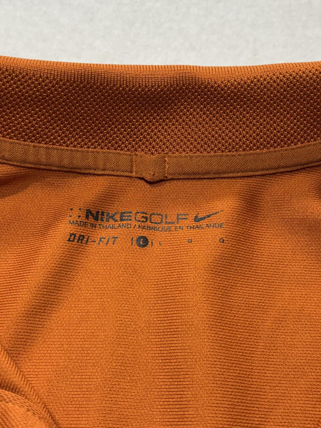 Nike Dri-FIT Golf Polo Shirt Mens Large Orange ETX Logo Short Sleeve Performance