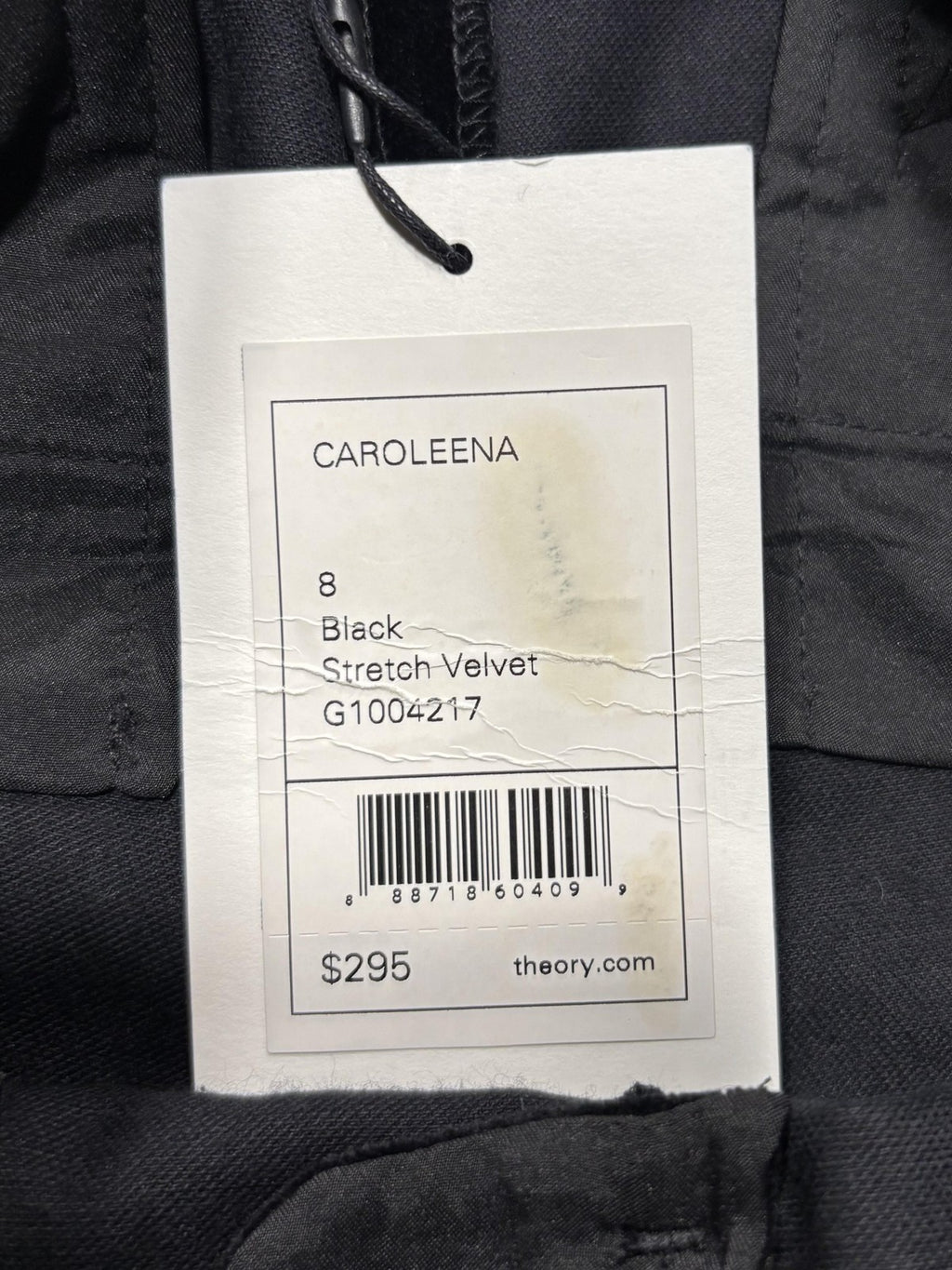 Theory Dress Pants Womens 8 Black Stretch Velvet Caroleena Flare Leg Pockets