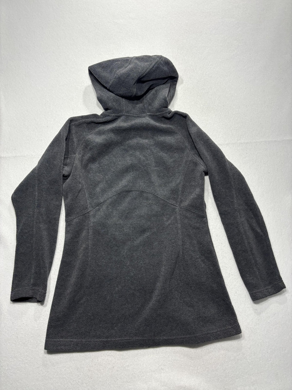 Columbia Jacket Womens L Gray Fleece Hooded Full Zip Mid Length Pockets Outdoor