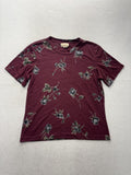 Jaclyn Smith Shirt Womens Large Red Floral Crew Neck Short Sleeve Tee Casual