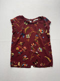 Abercrombie & Fitch Essentials Blouse Womens XS Red Floral Butterfly Print Boho