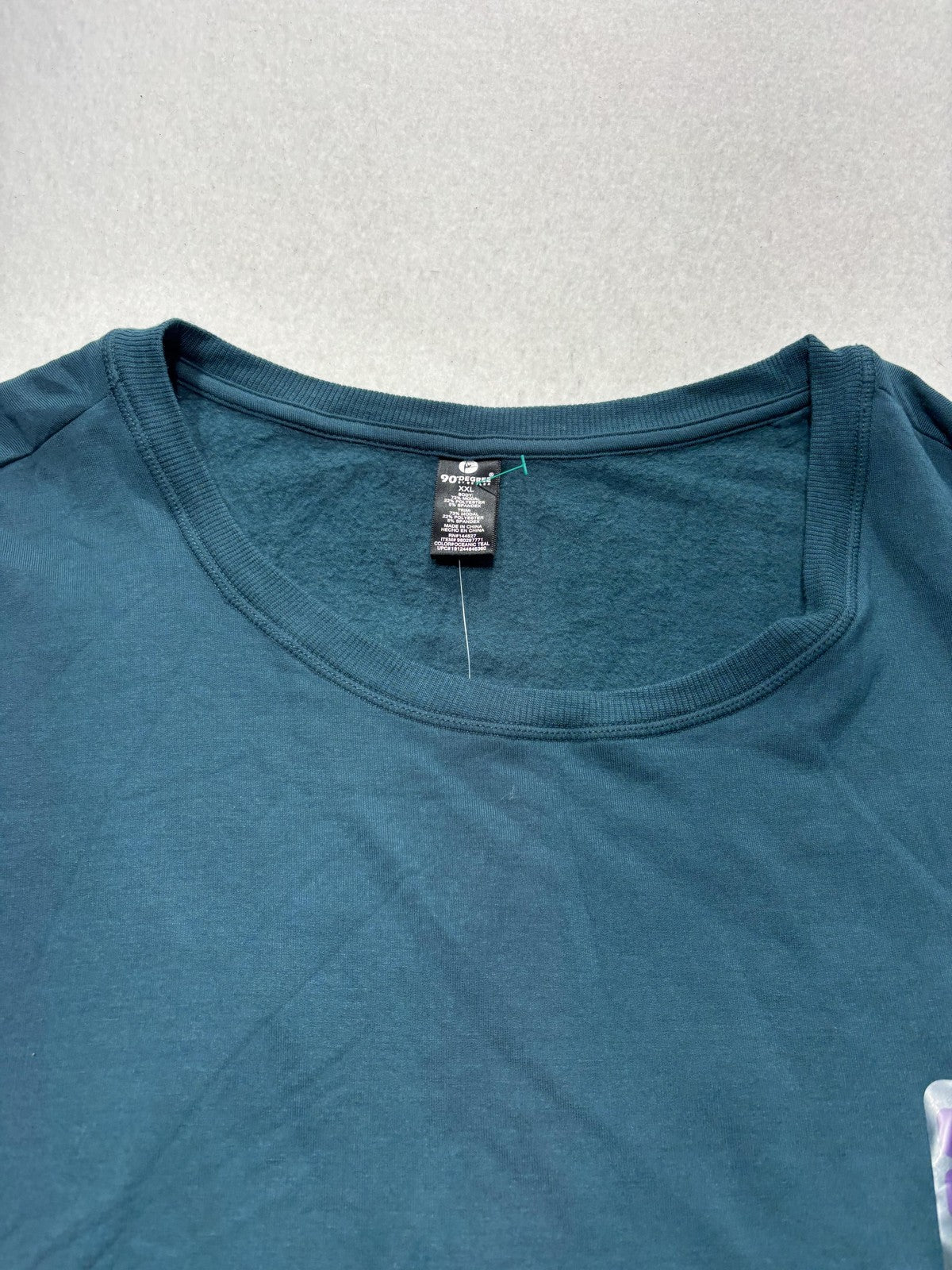 90 Degree By Reflex Tunic Sweatshirt Womens XXL Oceanic Teal Blue Fleece QB3910