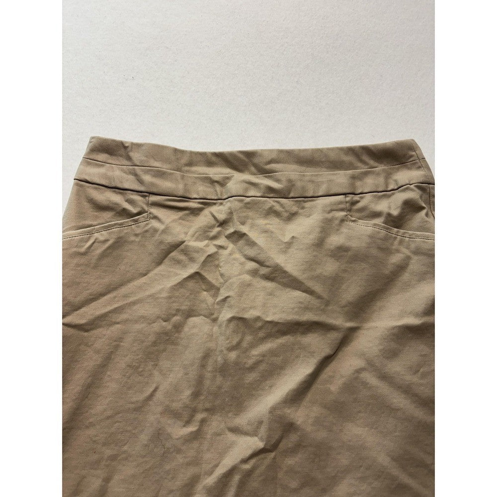 Banana Republic Skirt Womens 4 Beige Stretch Twill Knee Length Pencil Work
