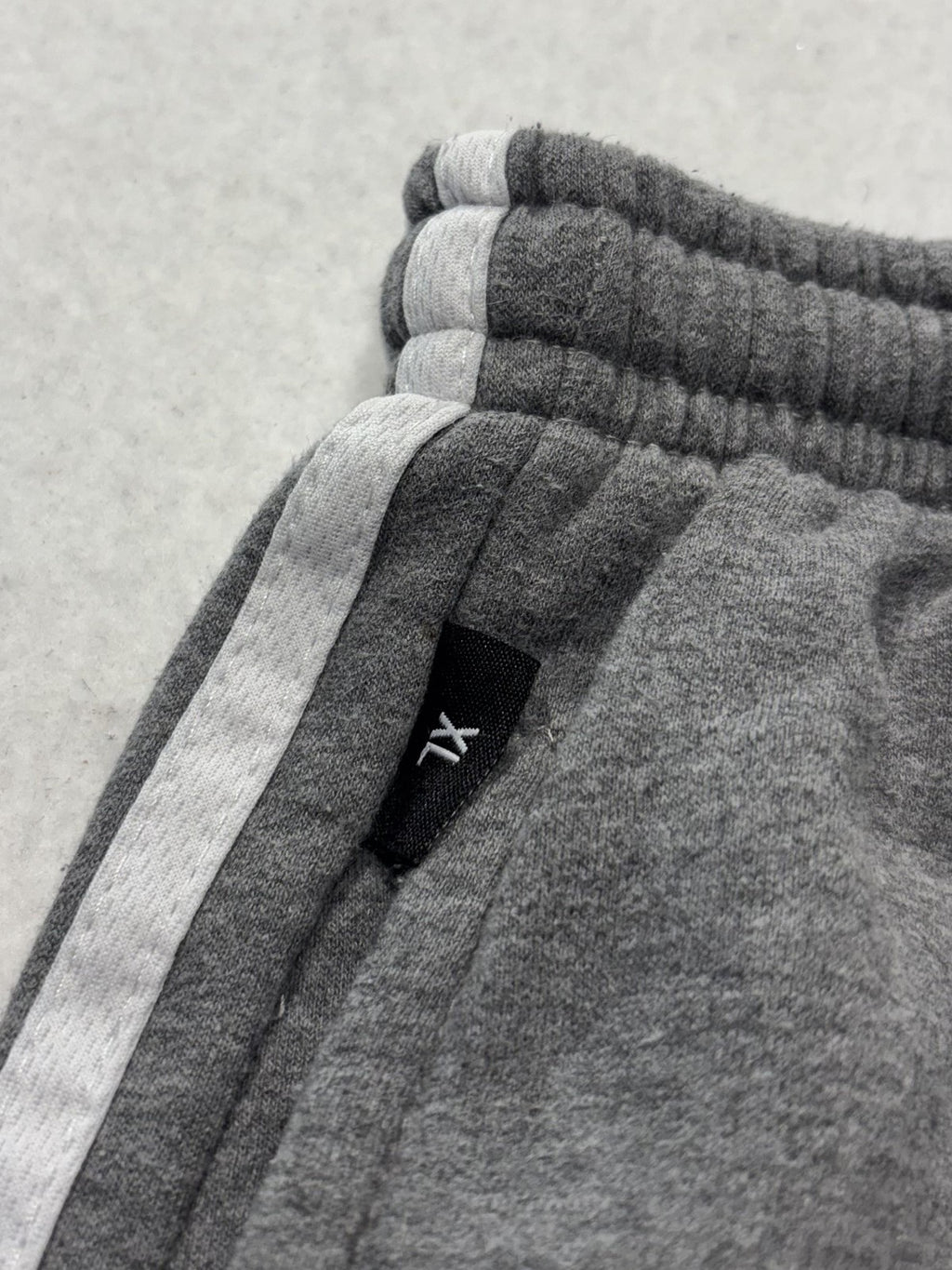 7X Sweatpants Unisex Kids 12 Gray Fleece Ankle Striped Drawstring Winter Casual