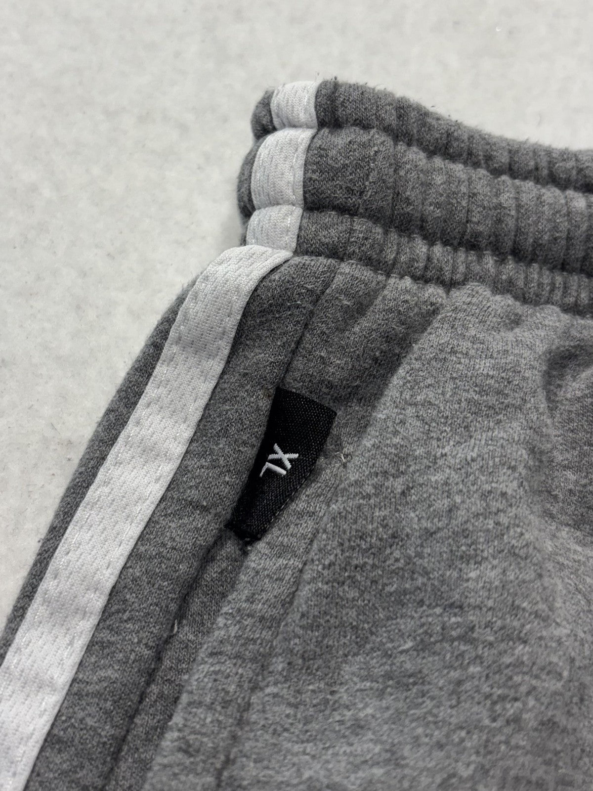 7X Sweatpants Unisex Kids 12 Gray Fleece Ankle Striped Drawstring Winter Casual