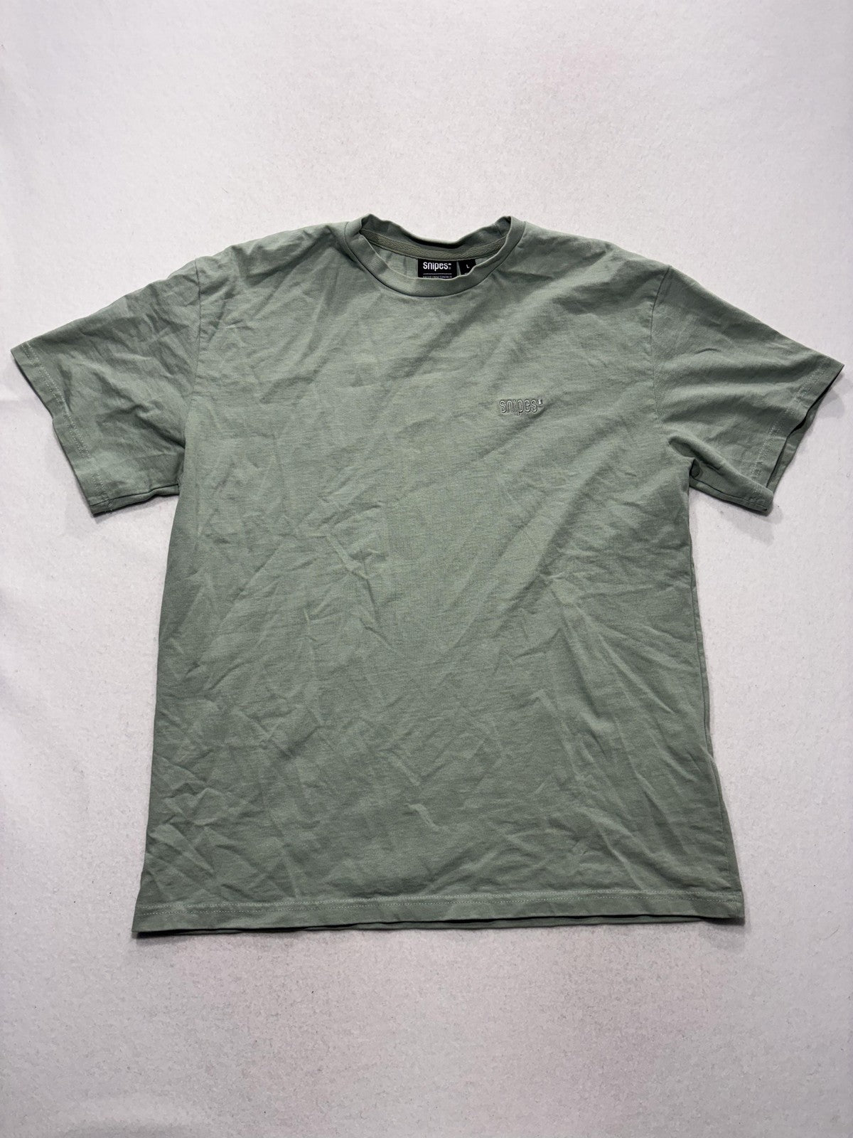 Snipes Shirt Mens Large Green Basic Logo Crew Neck Short Sleeve Tee Streetwear