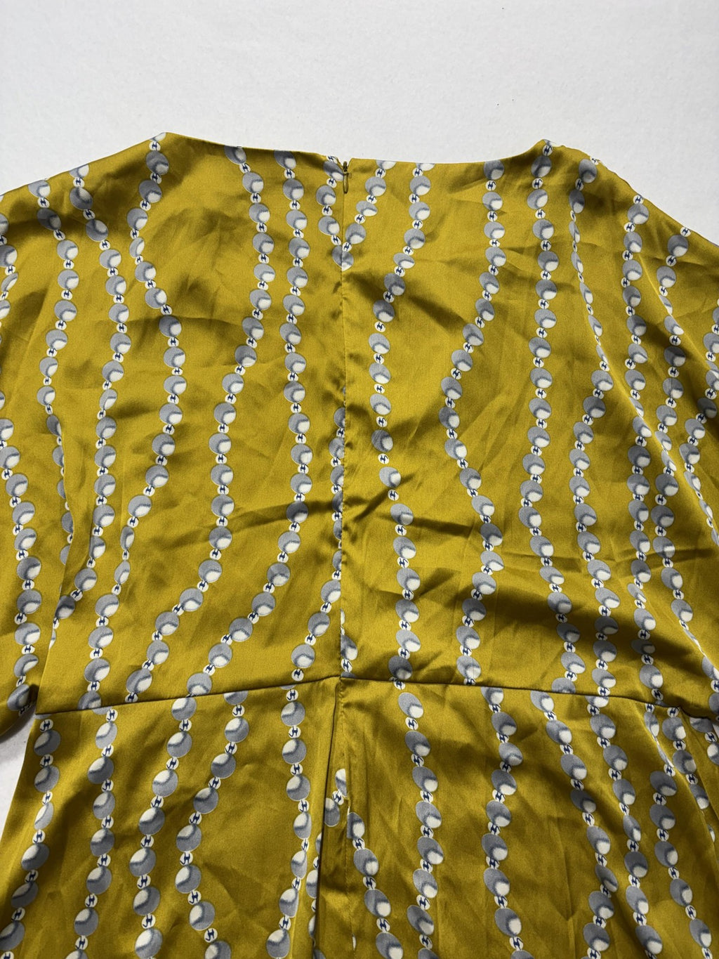 Vertigo Paris Dress Womens XL Yellow Floral Scoop Neck Kimono Sleeve Belted