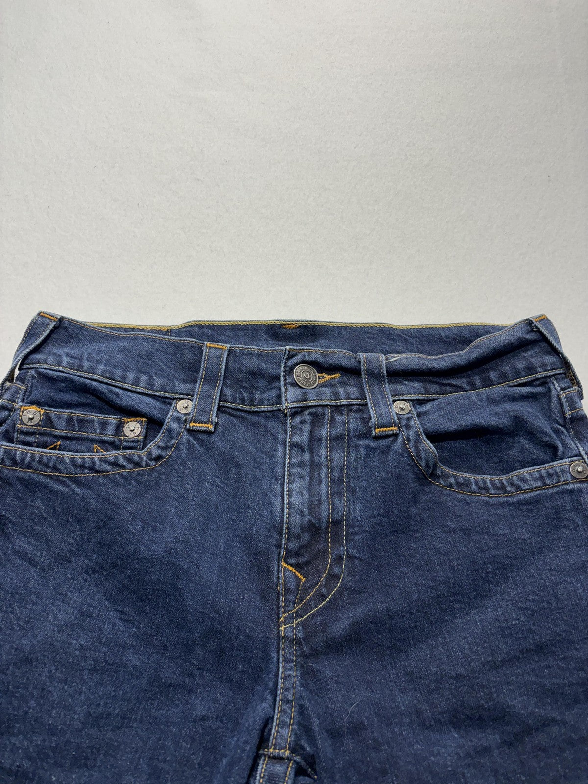 True Religion Bermuda Shorts Mens 31 Blue Ricky Relaxed Denim Stretch 5-Pocket