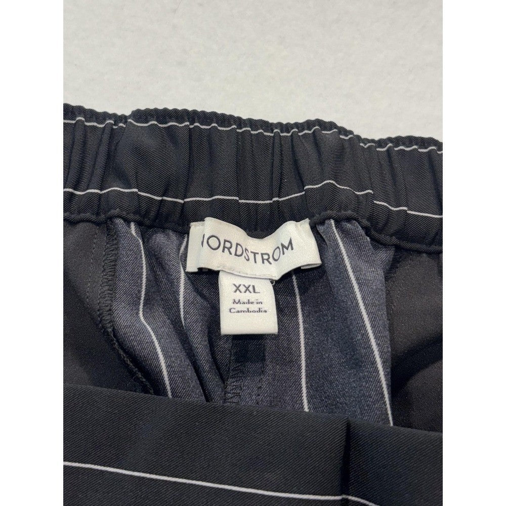 Nordstrom Penelope Pinstripe Wide Leg Dress Pants Black Womens XXL N0501923MI