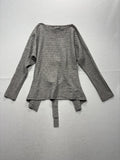 Vince Sweater Womens XS Gray Cashmere Boat Neck Belted Dolman Knit Pullover