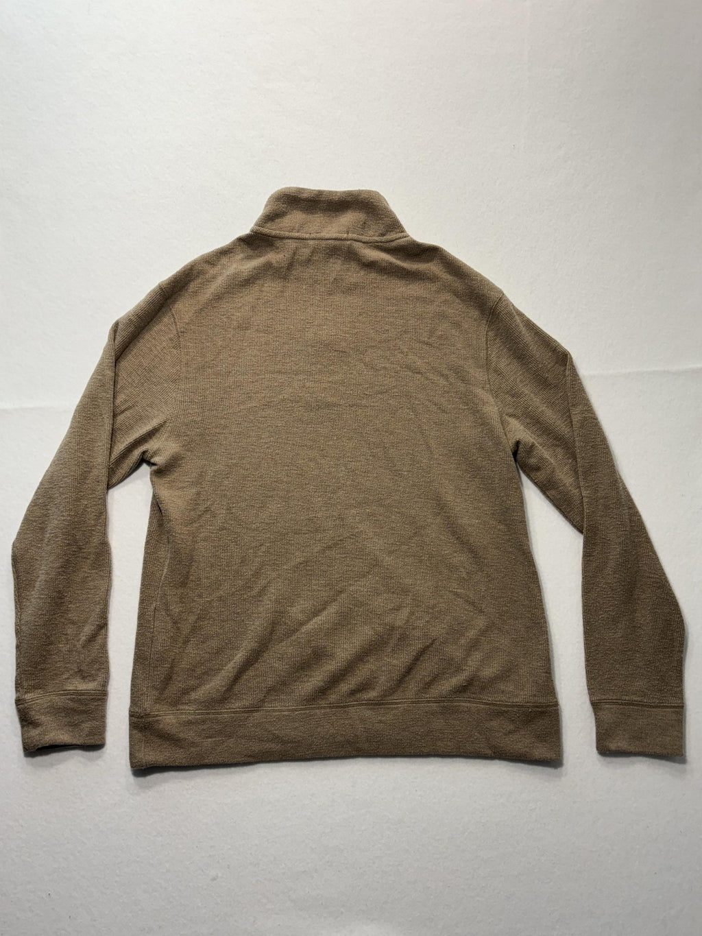 Banana Republic Sweater Mens Medium Brown Waffle Knit 1/4 Zip Mock Neck Pullover