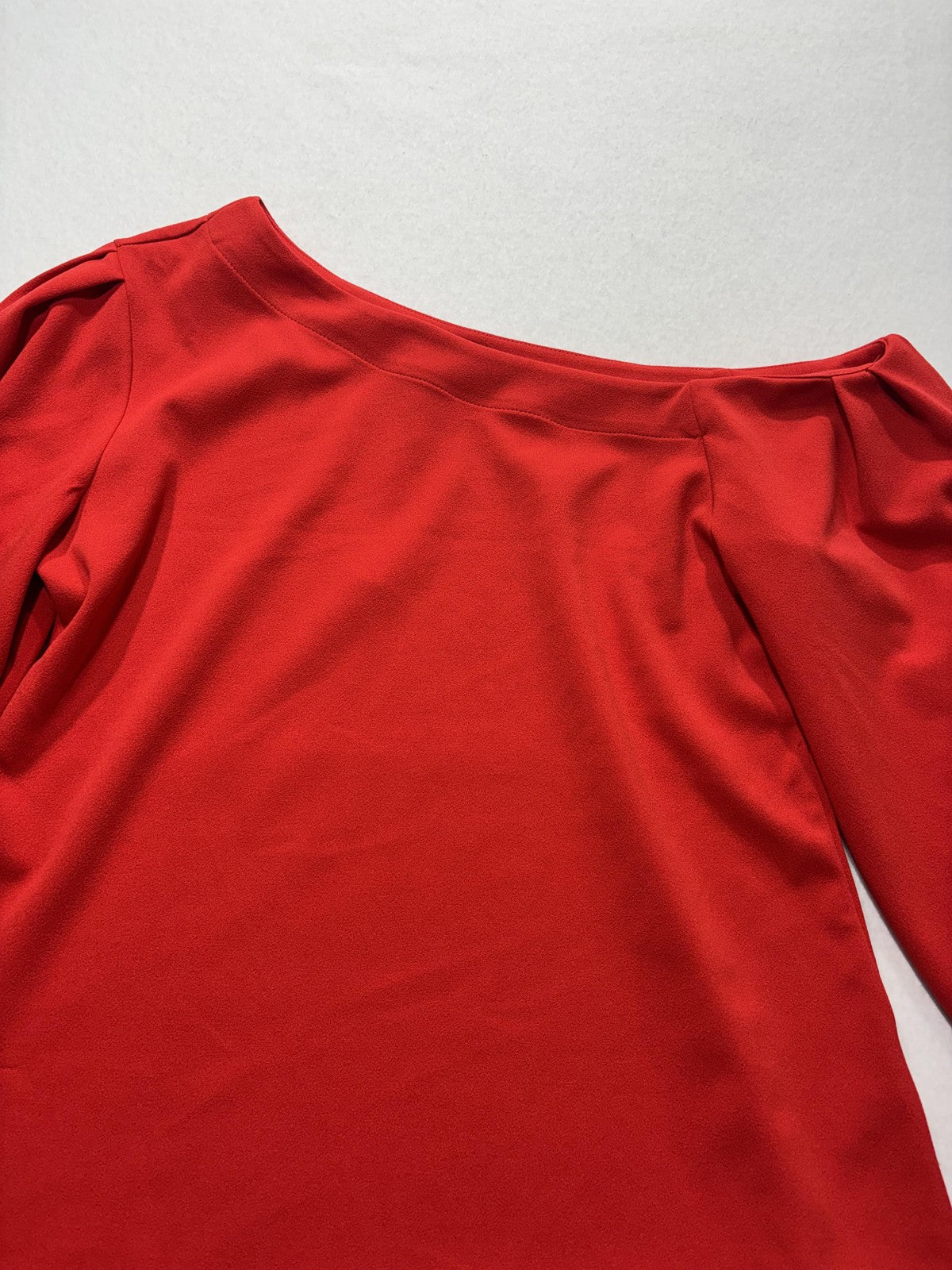 Banana Republic Blouse Womens S Red One Shoulder Long Sleeve Stretch Top Party