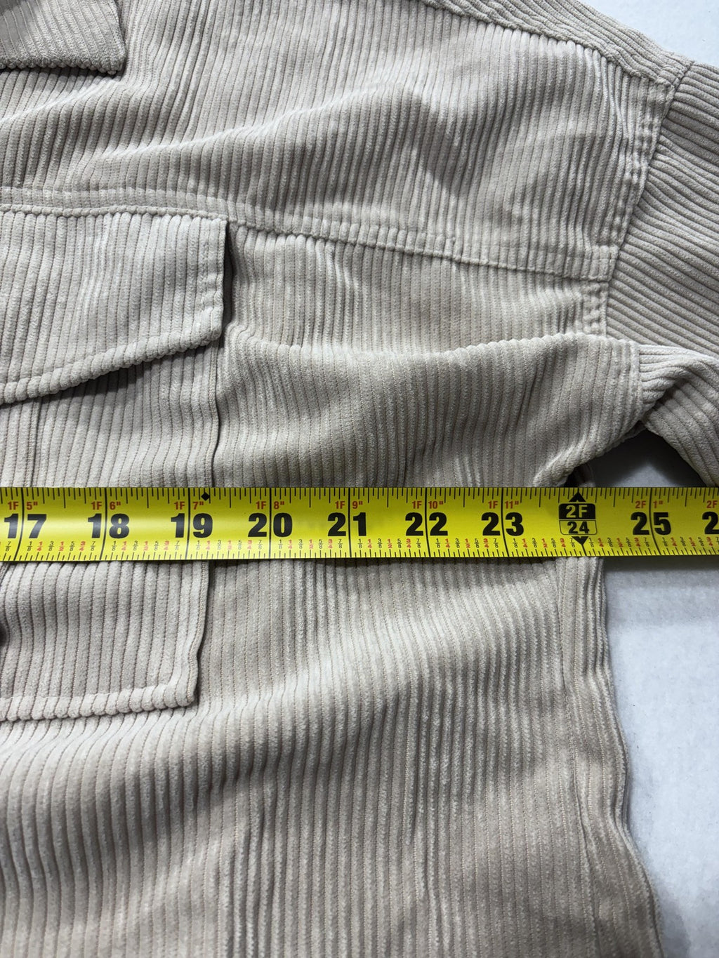 Live 4 Truth Shirt Dress Womens Medium Beige Corduroy Button Front Hi Low Hem