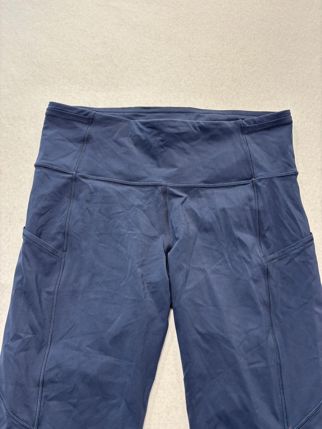 Lululemon Leggings Womens 8 Blue High Rise Cropped 23" Inseam Pocket Stretch