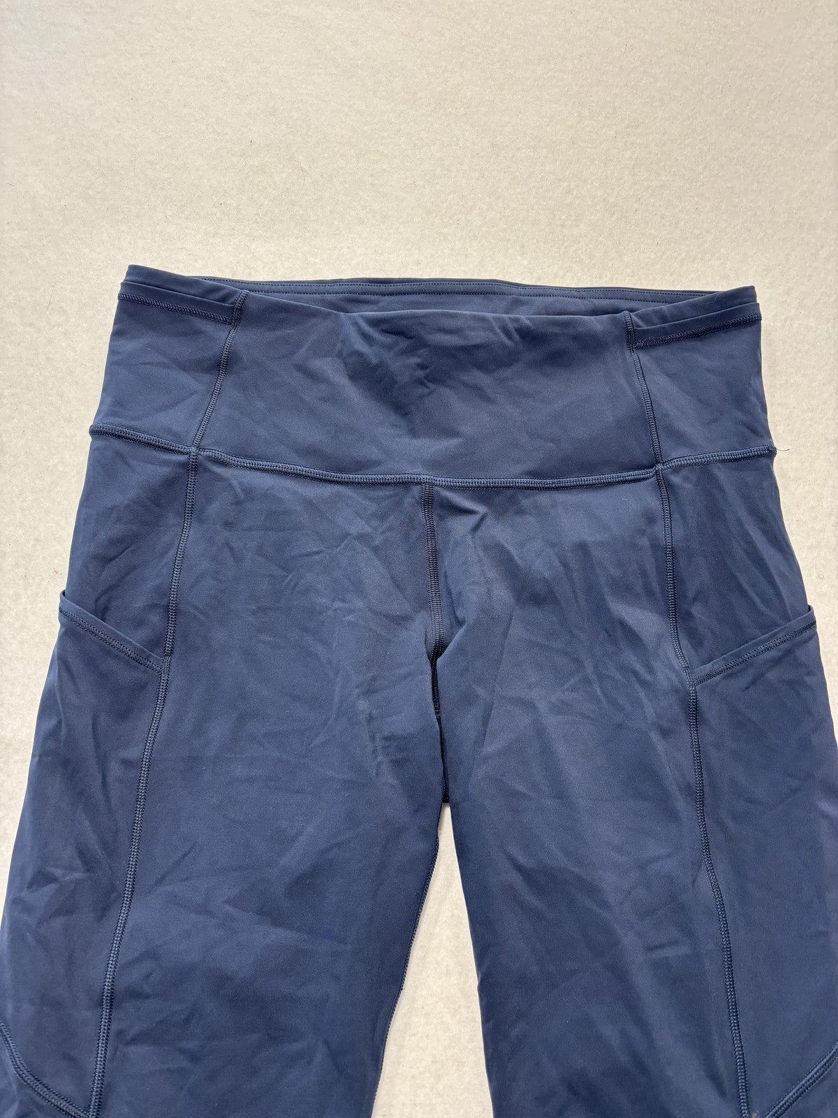 Lululemon Leggings Womens 8 Blue High Rise Cropped 23" Inseam Pocket Stretch