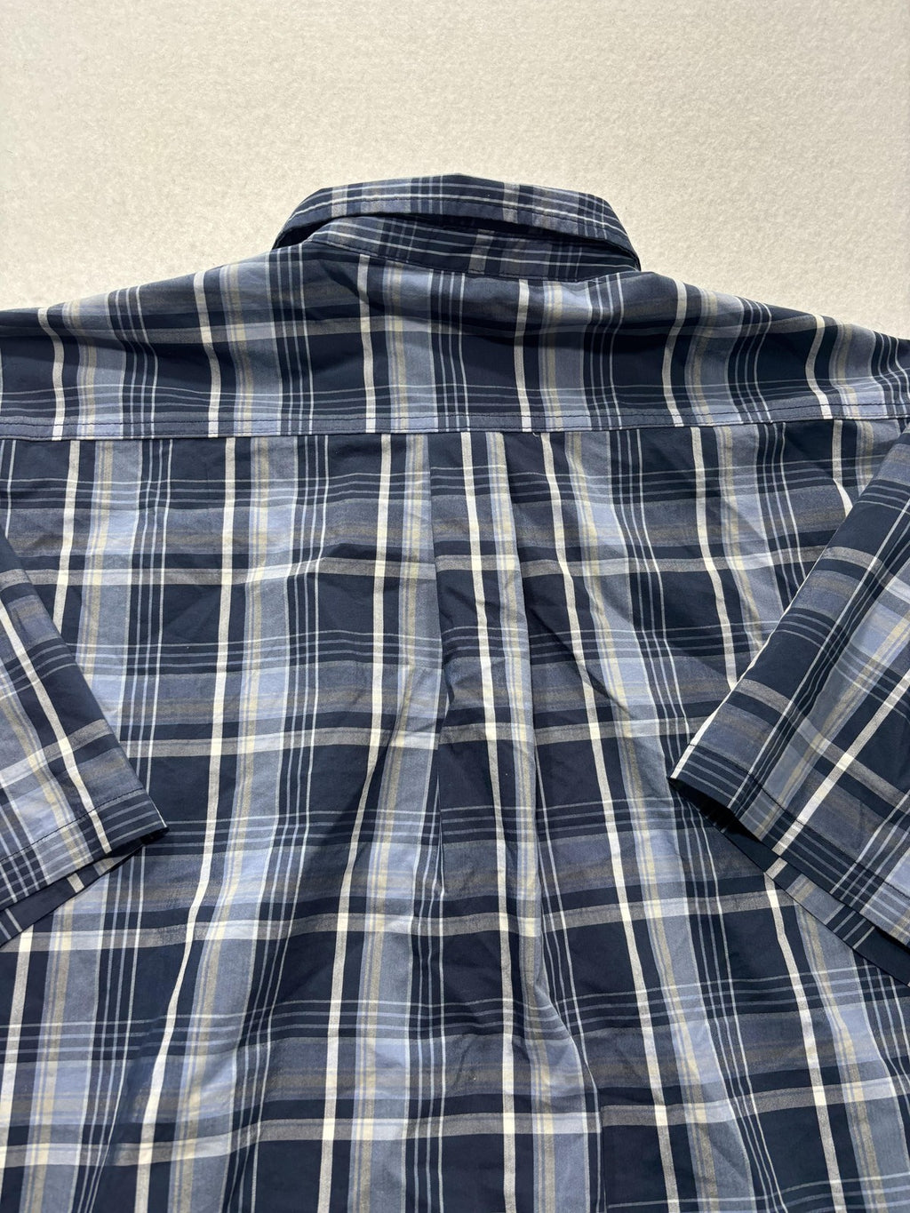 Dickies Shirt Mens XL Blue Plaid Short Sleeve Button Up Relaxed Fit Casual