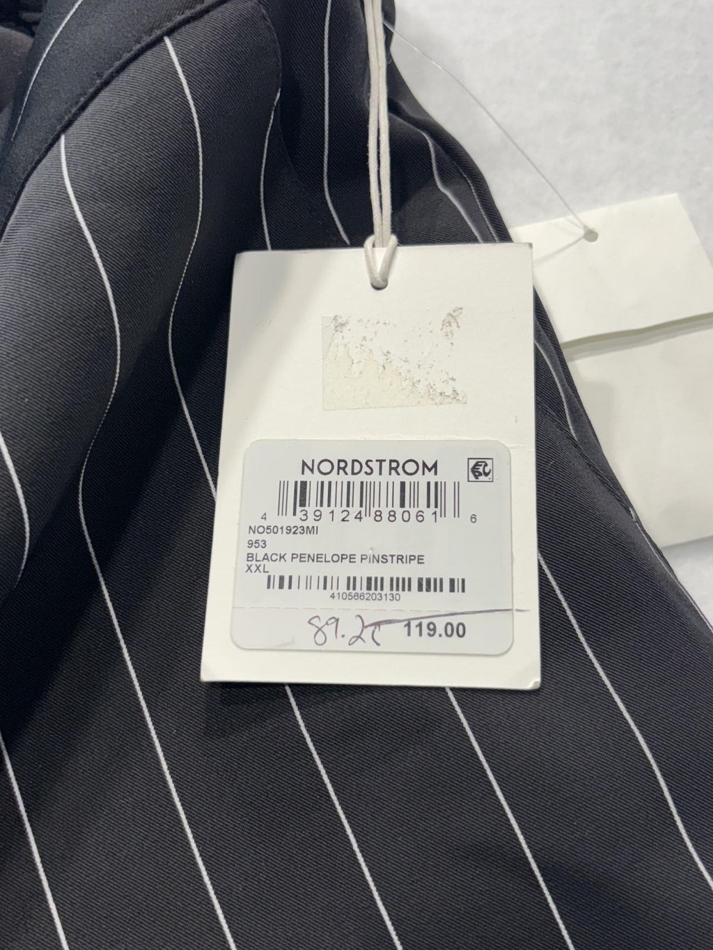 Nordstrom Dress Pants Womens XXL Black Penelope Pinstripe Wide Leg Pull On
