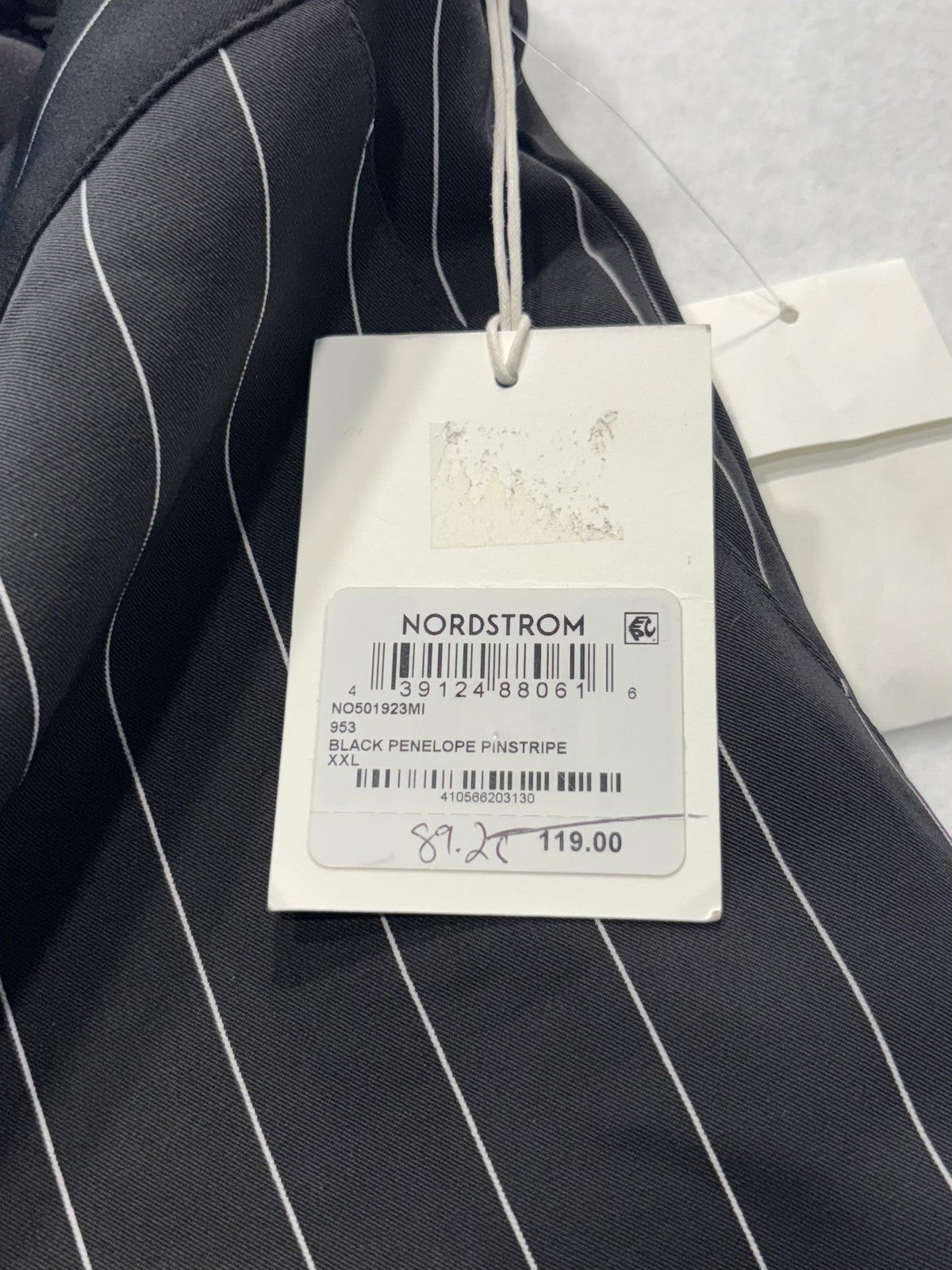 Nordstrom Dress Pants Womens XXL Black Penelope Pinstripe Wide Leg Pull On