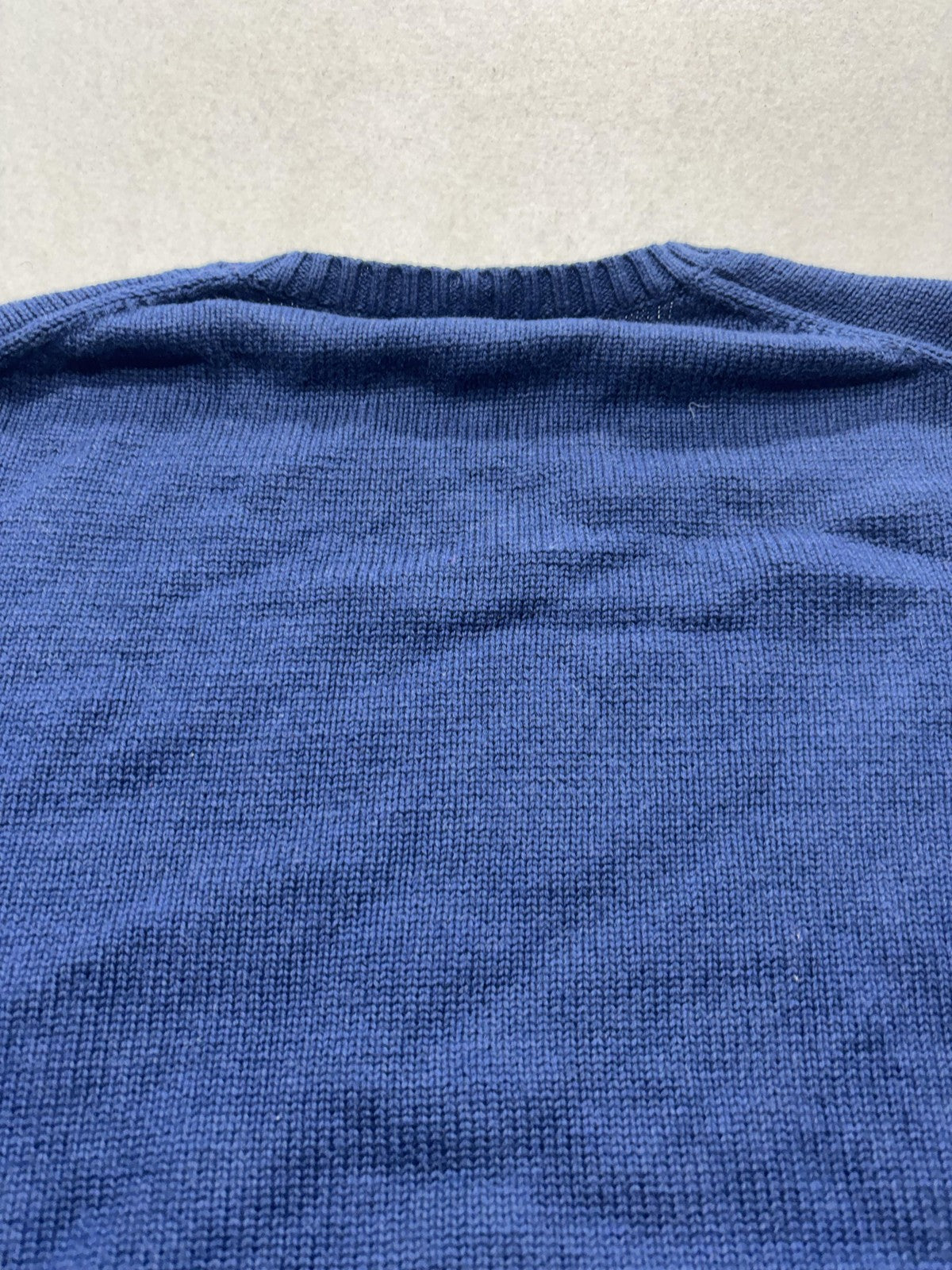 Polo Ralph Lauren Sweater Mens Small Blue Cotton Knit Crew Neck Pullover RLMWB