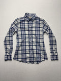 Banana Republic Shirt Womens XS Blue White Plaid Soft Wash Button Up Casual