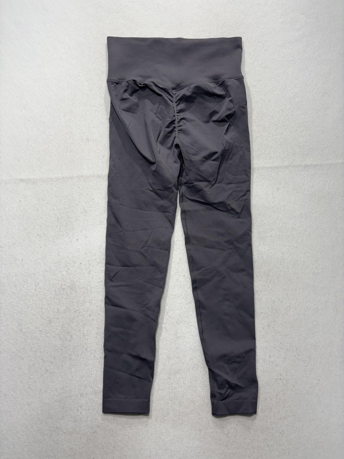 Unbranded Gray High Rise Ruched Back Shaping Leggings Womens Medium 24 Inseam