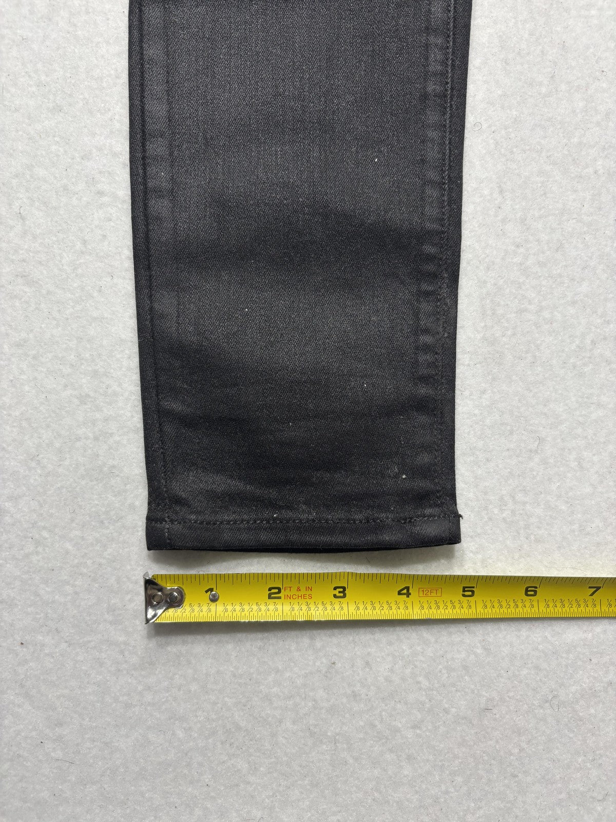 Paige High Rise Edgemont Jeans Womens 26 Black Wash Skinny 26x28 Zip Pockets