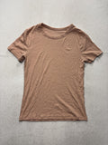 A New Day Shirt Womens Medium Beige Crew Neck Ribbed Short Sleeve Tee Basic