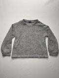Vince Camuto Sweater Womens Medium Gray Waffle Knit Crew Long Sleeve Pullover