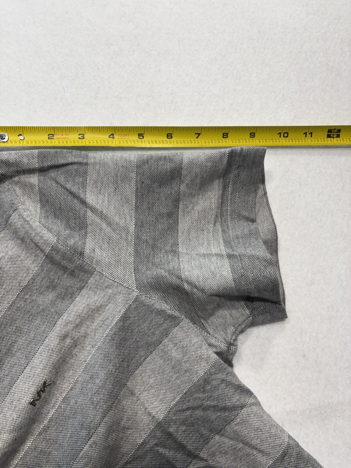 Michael Kors Shirt Mens Medium Gray Striped V Neck Cotton Short Sleeve Logo Tee