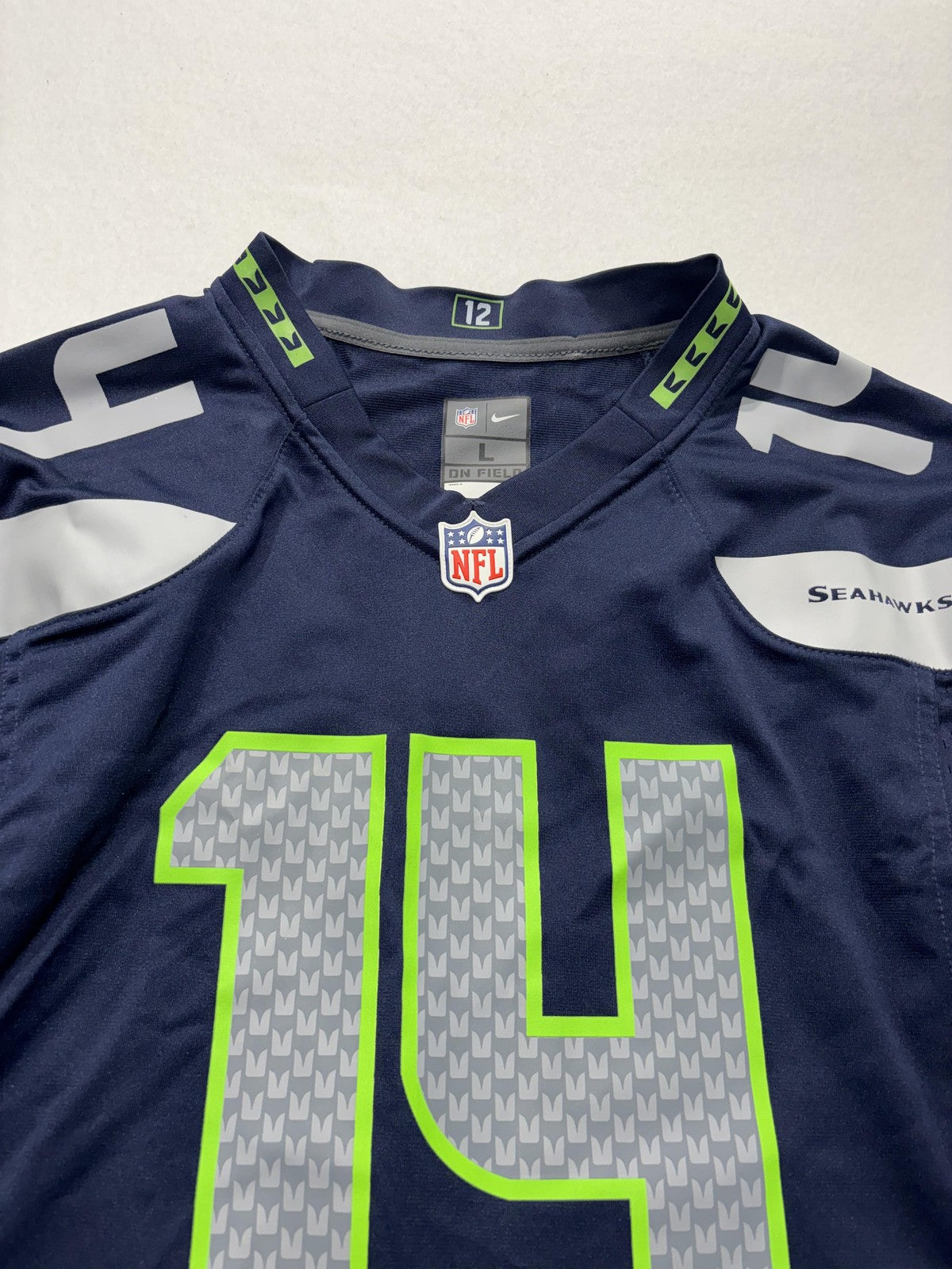 Seattle Seahawks Jersey Mens Large Blue NFL Football Nike DK Metcalf 14 On Field