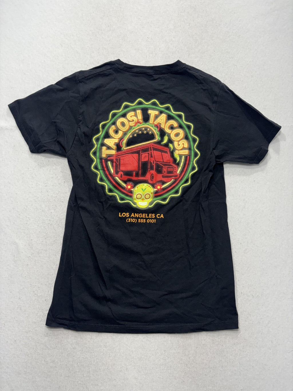Neon Riot Shirt Mens Small Black Tacos Tacos Taco Truck Graphic Tee Los Angeles