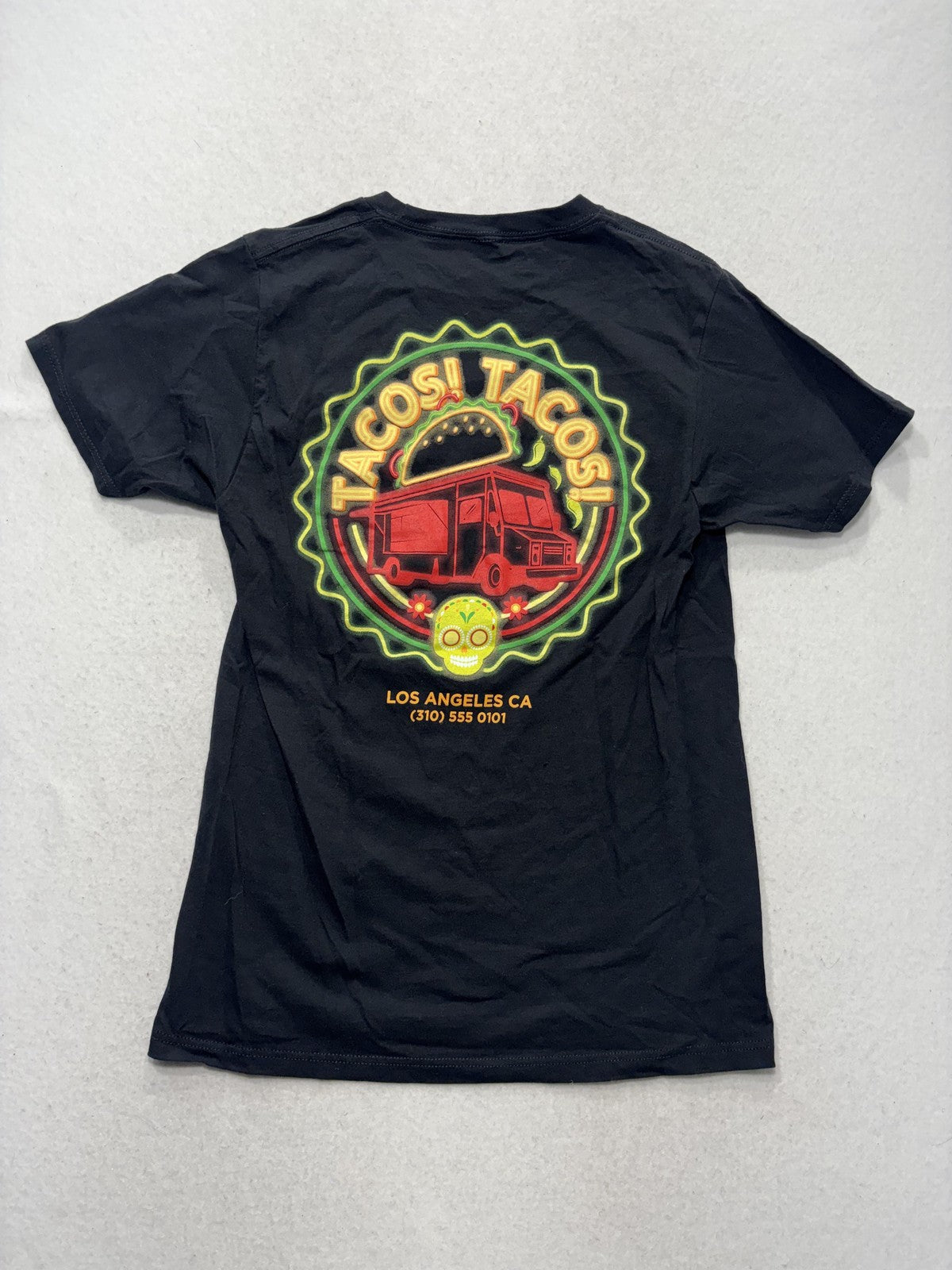 Neon Riot Shirt Mens Small Black Tacos Tacos Taco Truck Graphic Tee Los Angeles