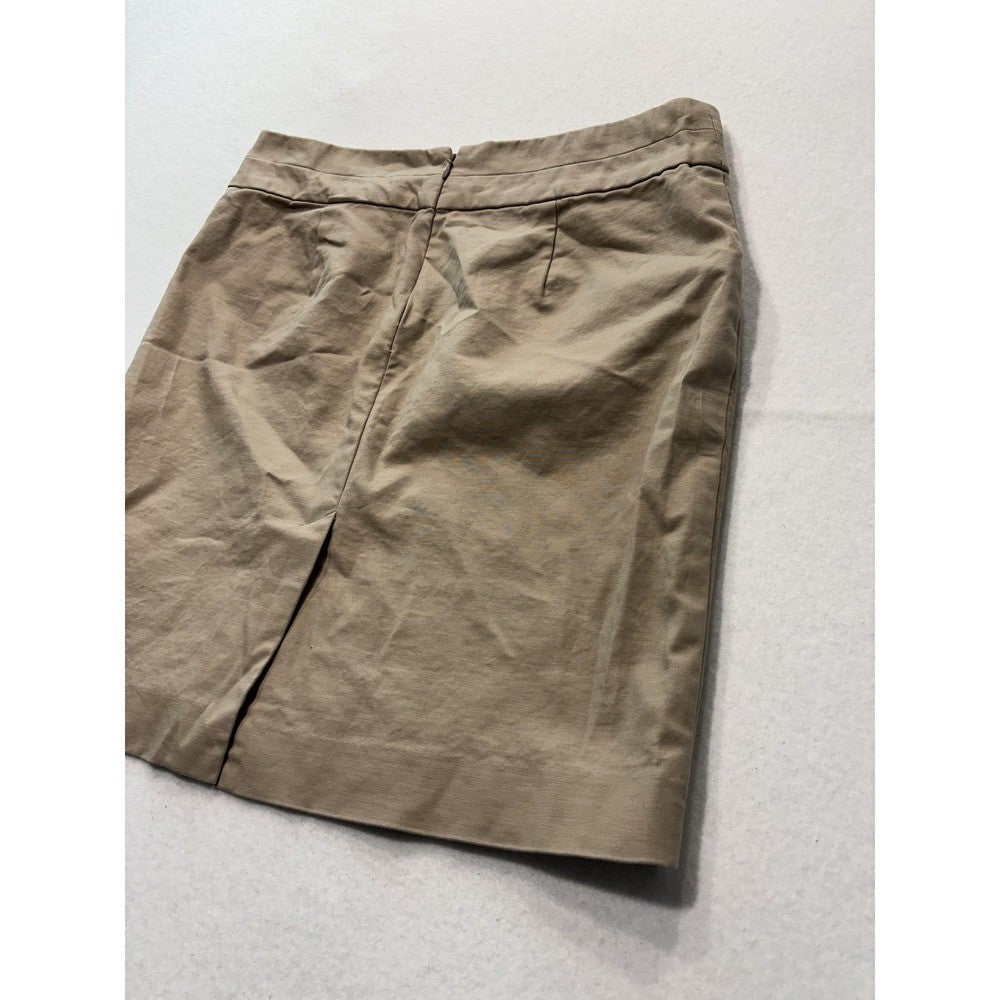 Banana Republic Skirt Womens 4 Beige Stretch Twill Knee Length Pencil Work