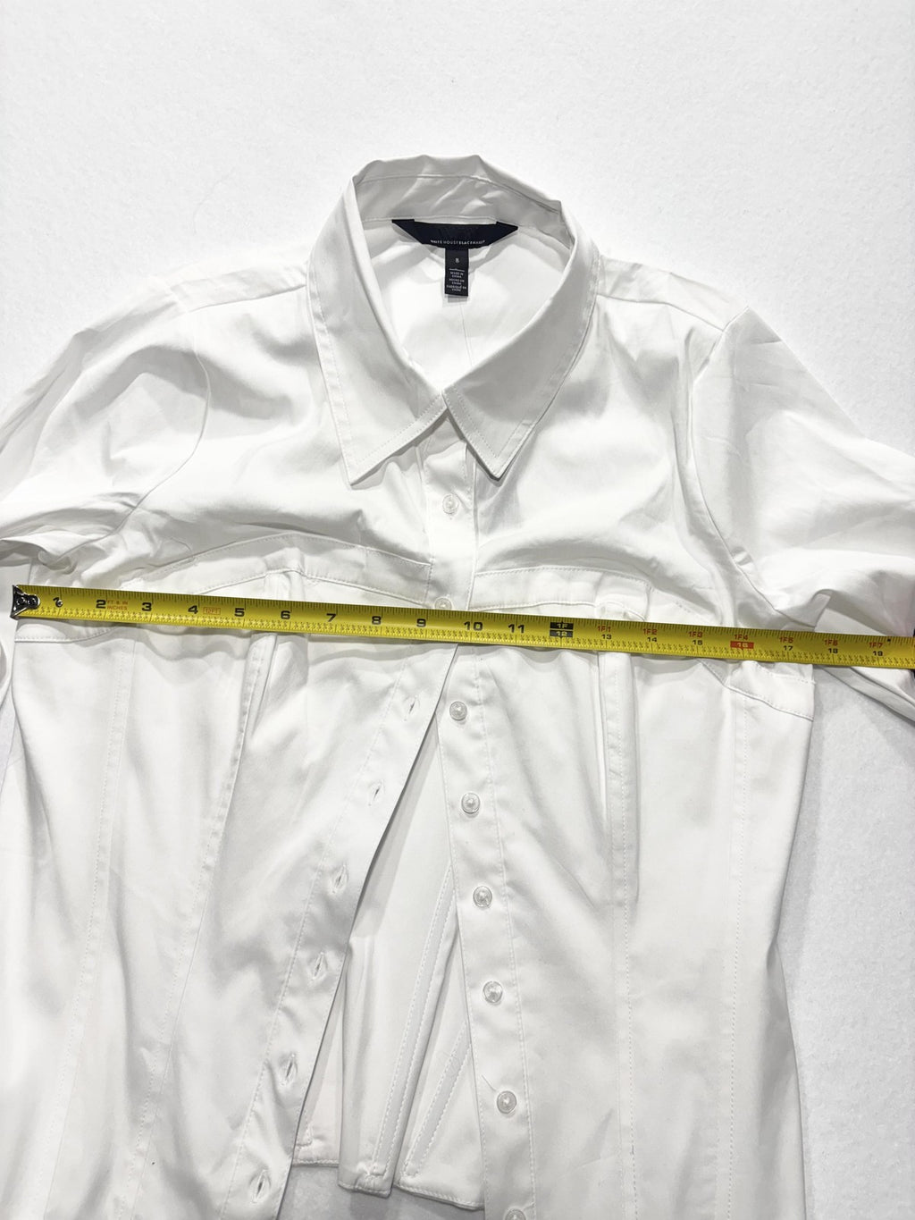 White House Black Market Button Up Shirt Womens 8 White Corset Poplin Top